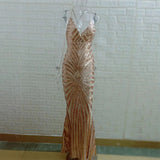 Ebay2024 Sling Striped Back Long Dress V Collar Sexy Dress Dress Woman 68HZ