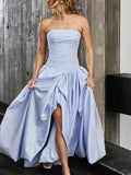 Tea Break French Beautiful Dress 2025 Spring New Breast-Skinny Folding Open Fork Dress Dress Woman 68HZ