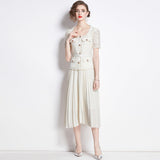 Lace Embroidered Dress Square Understanding Temperament Chiffon 100-Fold Skirt Belt To Collect Thin 68HZ