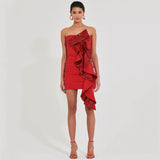 New Sexy Braided Small Dress Short Dress High-End Women's Decorative Glided Ribbon Dress 68HZ