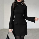 Women's Autumn And Winter New Sexy Dress Long-Sleeved Dress Tights Hip Skirt Skirt Short Skirt Hottie 68HZ