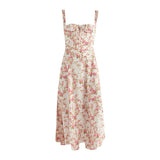 Spice Girls Wear Women's Spring New Fashion Broken Flower Dress Vacation Style Suspension Dress Women's Fork Dress 68HZ