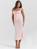 Dopamine Wears Hottie Sling Pink Dress Female Feeld Back To The Long Dress Dress Of The Fish Tail 68HZ