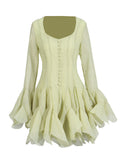 Sexy Famous Short Group 2025 New Fashion Niche Splicing Mesh Folds High-End Feel Dress Women's Summer 68HZ