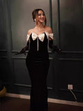 High-End Elegant Temperament Famous Banquet Dress Dress Side-Uppe Bow Tuxedo Diamond Bandage Skirt 68HZ