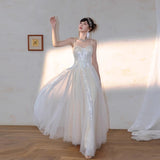 Evening Dress Skirt Slings Engagement High-End Light Luxury Niche Host Dinner Birthday Party Senior Feeling Woman 68HZ