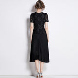 Lace Embroidered Dress Square Understanding Temperament Chiffon 100-Fold Skirt Belt To Collect Thin 68HZ