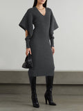 Fashion Temperament Women's Dress French Dress 2025 Summer New Slim Design Medium Long Knit Dress 68HZ