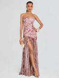 High-End Women's Sexy Bare-Back T-Breasted Dress Dress Dress Dress Dress Dress Dress 68HZ