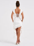 Sexy Deep V Irregular Fish Bone Bag Ass Skirt Tight Pure Desire To Design French Dress With A High Sense Of The Top Of The Fassy 68HZ