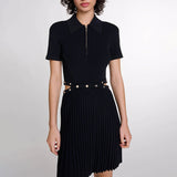 Australian Trendy Fashion 100-Fold Short Dress 2025 New Temperament Polo Collar Short Money To Collect Waist Thin Dress Women's Summer 68HZ