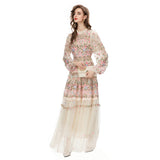 High-End Women's Dress 2024 Early Spring New Heavy Industry Embroidery Flower Bow Yarn Dress 68HZ