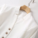 V-Neck Long Sleeve Rendering Printed White Long Dress + Belt Women's New 2025 68HZ
