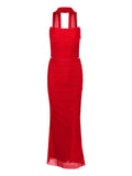 Sexy Fish Bone Thoracic Blouse Tighten Bag Hip Skirt Dress Suit Autumn Two Sets Of High-End Feel Around The Neck 68HZ