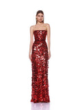Pearl Suspension Dress Red New 2025 High-End Long Evening Dress Sexy Lien Dress 68HZ