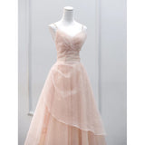 Evening Dress 2024 New High-End Pink Female Sling Belt Light Luxury Niche Adult Ceremony Super Fairy Princess Dress Engagement 68HZ
