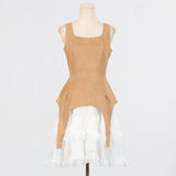 Spice Girl Style Sleeveless Cake Dress Women's 2025 New Colling Color Repair Slim Short Dress Tide 68HZ