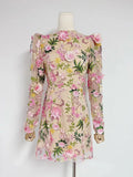 Autumn 2025 New Fashion French Heavy Industry Three-Dimensional Flower Embroidery Long Sleeves Short Temperament Dress Woman 68HZ