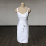 Women's Bandage Dress New Multi-Color V-Neck Sling Fashion Belt Tight Bandage Skirt 68HZ