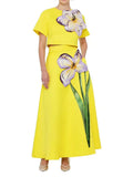 Spring/Summer 2025 New Round-Neck Short Sleeved Blouse + A-Word Skirt Set Retro Embroidery Patch Elegant Fashion 68HZ