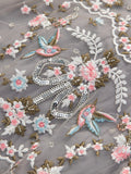 Fashion French Light Luxury Elegant Heavy Industry Embroidery Yarn Net Dress 68HZ