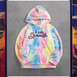 2025 Autumn And Winter New Personalized Street Tweed Lamb Languid Languid Wind Loose Tie Dye I Am Kenough Company 68HZ