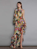 Summer Sexy Sleeves Irregular Lotus Leafy Dress Temperament Holiday Dress Dress Dress Dress Dress 68HZ
