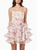 French Lotus Leaf-Lace Slinged Skirt 2025 New Holiday Wind Lace Collection Waist Thin Dress Dress Woman 68HZ