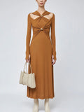 Famous Style Dress Dress Dress 2025 Summer New Hollow Kinesi Design Slim Thin Dress Dress Woman 68HZ