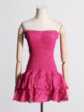 Women's Clothing 2025 Spring New High-End Sexy Hottie T Breast-Wear Dress Body Lotus Leaf Side A-Dress Dress Dress 68HZ