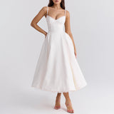 French Pastoral Sling Skirt 2025 New Fashion Flowers High Waist Slim Slim Sexy Poneng Dress Woman 68HZ