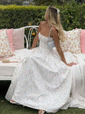 Hottie Sexy Print Sling Dress Summer Bodydressed Long Dress Temperament High-End Summer Beautiful Dress 68HZ