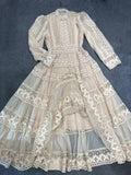 Vintage Dress Dress Autumn Women's Hollow Lace Slimmed Retro Style 68HZ