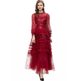 Heavy Industry Lily Retro Lotus Leaves Side Spliced Apricot Sweet Swing Dress Dress Autumn And Winter Women's Dress 2024 68HZ