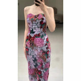 Evening Dress Banquet Bra Dress 2024 New Female Spring And Summer Senior Famous Woman Bubble Bubble Sleeve Birthday Dress 68HZ