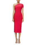 Women's Fashion Pure-Color Single-Shoulder-To-Back Open Fork With A Tight Belt-Coated And A-Fated-Waded Dress Party Evening Dress 68HZ