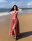 New Fashion Design Beach Casual Split Spaghetti Strap Dress HZ1024