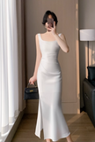 Vintage Simple Design Slim Spaghetti Strap Dress HZ1024