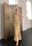 Simple Fashion Sleeveless Mermaid Design A-line Spaghetti Strap Dress HZ1024