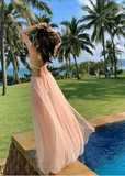 Simple Fashion Handmade Flower Splicing Design A-line V-neck Halter Dress HZ1024