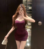 Vintage Purple Beading Velvet Design A-line Sweetheart Spaghetti Strap Homecoming Dress HZ1024