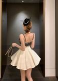 Fashion Lace Dot-patterned Design A-line Spaghetti Strap Homecoming Dress HZ1024