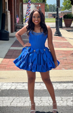 Vintage Beaded A-Line Homecoming Dress Strapless Party Dress Short Cocktail Dress HZ1024