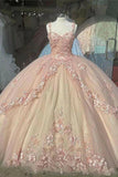 Retro Pink Sweetheart Appliqued 3D Flower A-Line Tulle 18 Birthday Quinceanera Dresses Evening Ball Gowns HZ1024