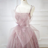 Spaghetti Straps Backless Formal Prom Dresses for Wedding Party HZ1024