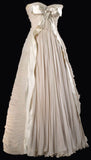 Champagne A-line strapless bow long ball gown evening dress HZ1024