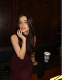 Elegant Burgundy Mermaid Off Shoulder High Neck Sleeveless Formal Prom Dress Evening Gown HZ1024