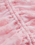 Charming Pink Strap Slit Floral Dress Homecoming Gown HZ1024