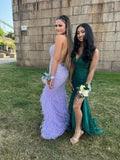 Glamorous Purple Backless Sleeveless Sequin Floor Length Prom Dress Bridesmaid Dress HZ1024