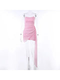 Sweetheart Pink Strapless Sleeveless Bodycon Mermaid Short Party Dress Homecoming Dress HZ1024